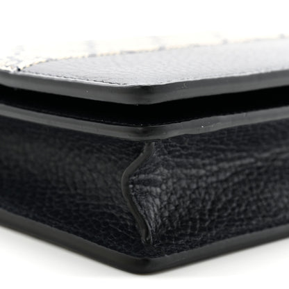 Gucci GG Supreme Monogram Textured Dollar Calfskin Mini GG Marmont Chain Wallet Beige Blue 8 of 9