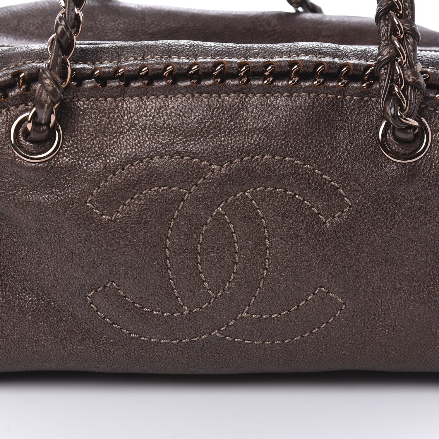 Chanel Goatskin Medium Luxe Ligne Bowler Brown 12 of 12