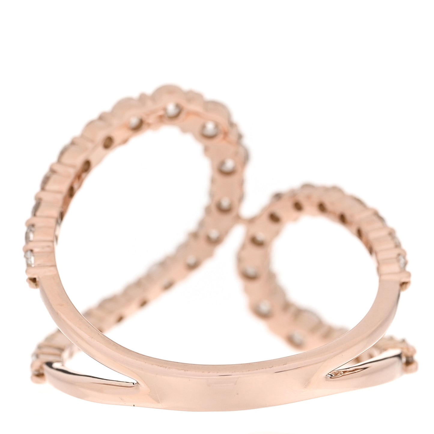 18K Rose Gold Diamond 1.00ctw Double Loop Ring 52 6