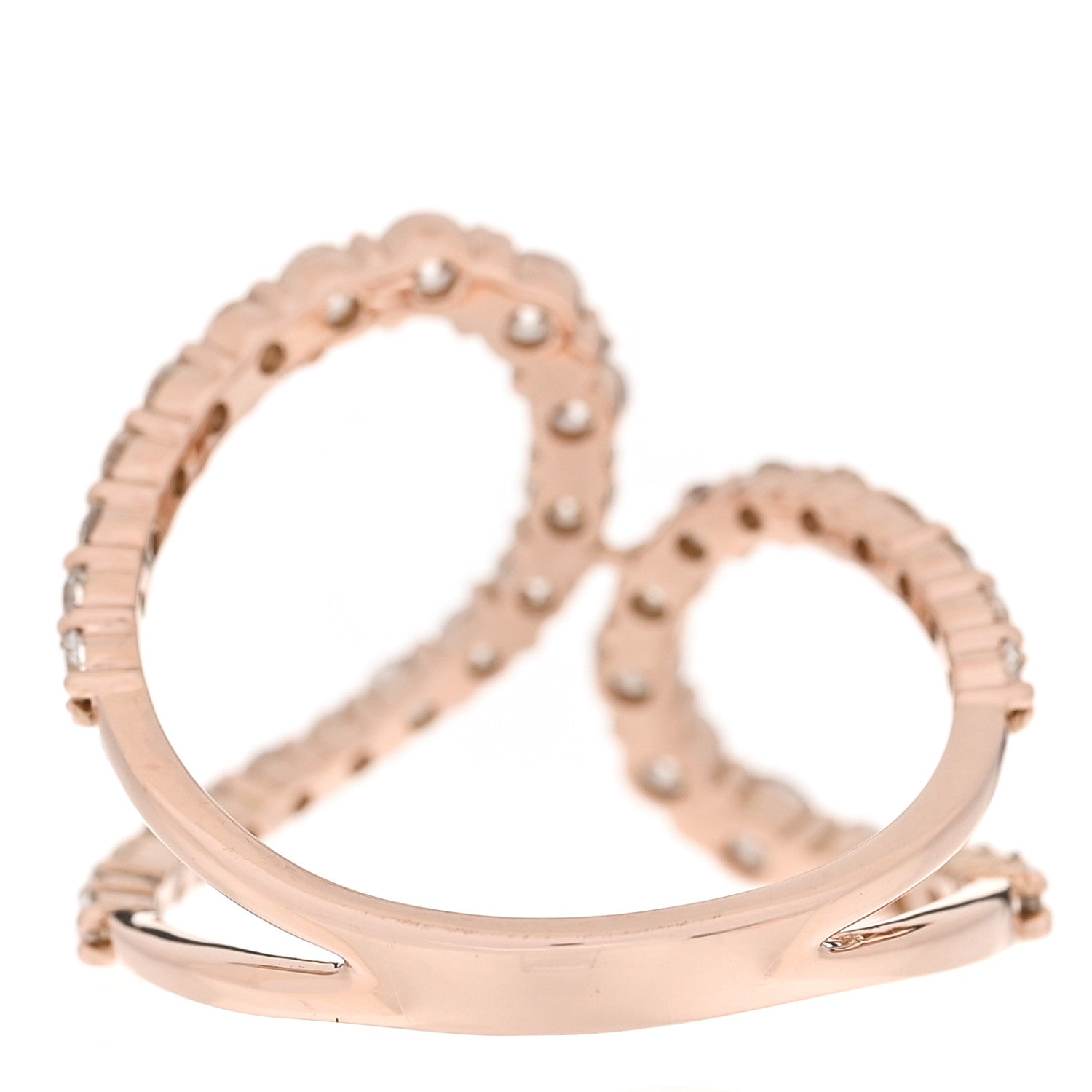 Parker & West by FASHIONPHILE 18K Rose Gold Diamond 1.00ctw Double Loop Ring 52 6 4 of 10