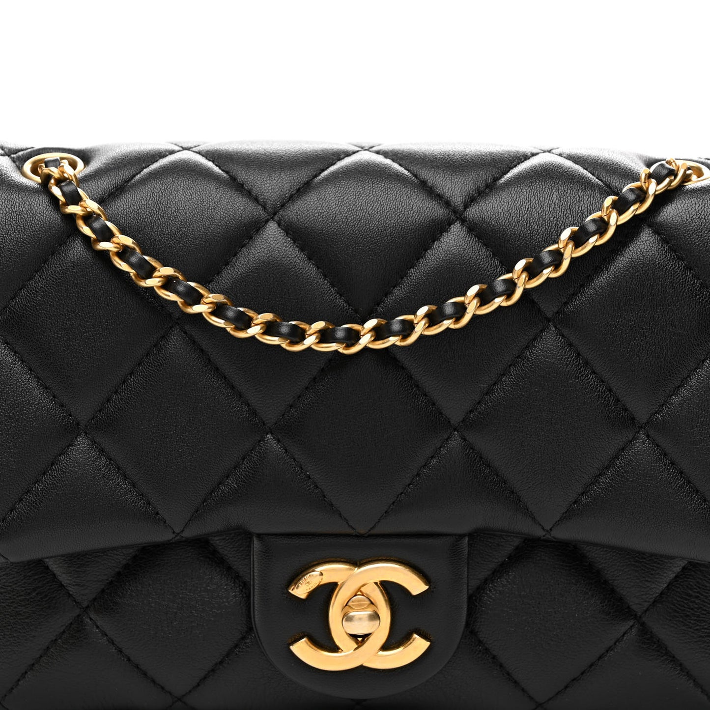 Lambskin Quilted Mini Flap Black
