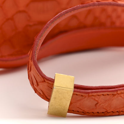 Celine Snakeskin Classic Box Flap Orange 15 of 24