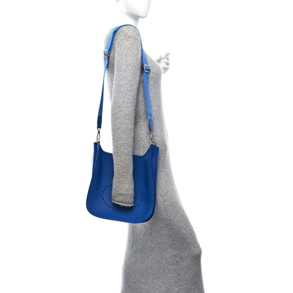 Hermes Taurillon Clemence Evelyne III PM Bleu Royal 2 of 10