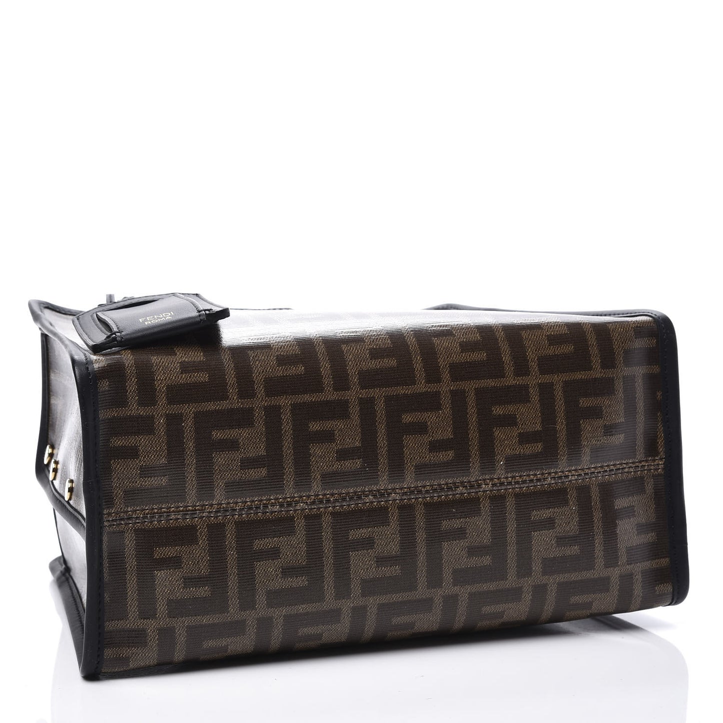 Glazed Fabric Vitello Century FF 1974 Stamp Patch Mini Peekaboo Defender Cover Mogano Panna Black