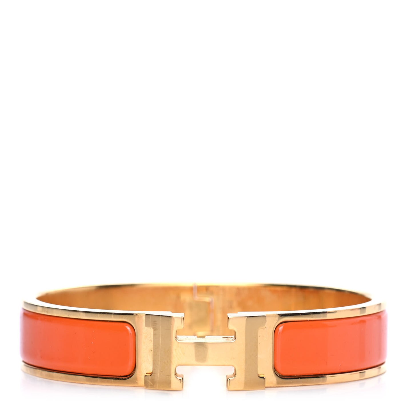 Enamel Narrow Clic Clac H Bracelet PM Orange