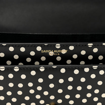 Saint Laurent Calfskin Polka Dot Medium Monogram Sunset Black White 6 of 10