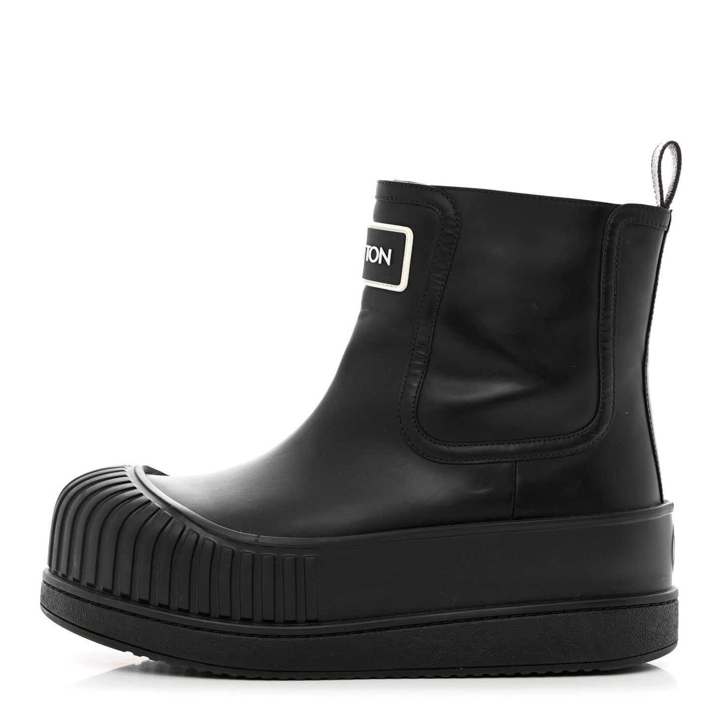 Calfskin Polar Flat Ankle Boots 39 Black