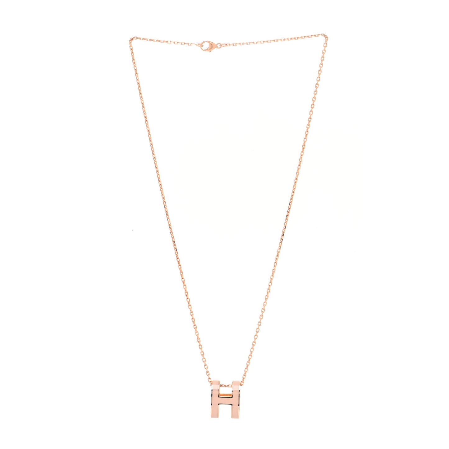 Lacquered Rose Gold Pop H Pendant Necklace Rose Dragee