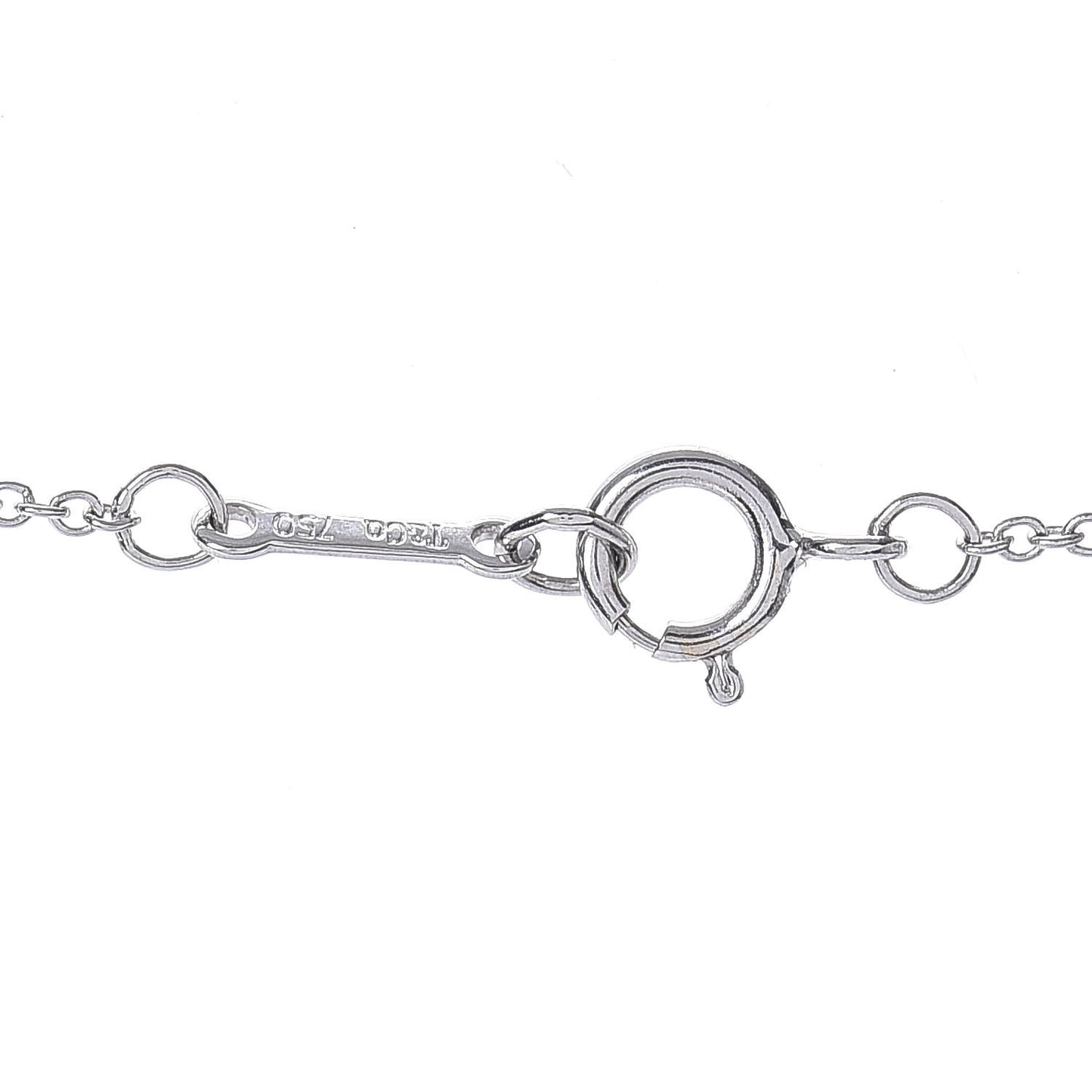 18K White Gold Diamond Mini Paloma Picasso Loving Heart Pendant Necklace