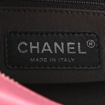 Chanel Aged Calfskin Chevron Quilted Small Gabrielle Hobo Dark Pink Navy 8 of 10
