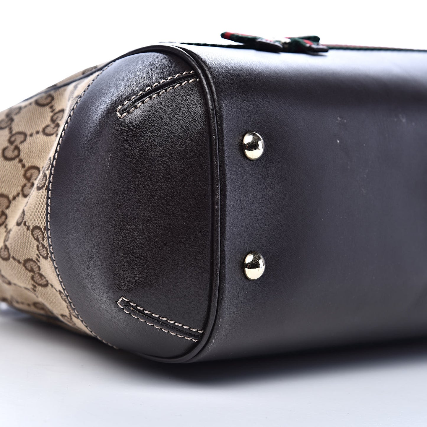 Monogram Web Mayfair Top Handle Satchel Dark Brown