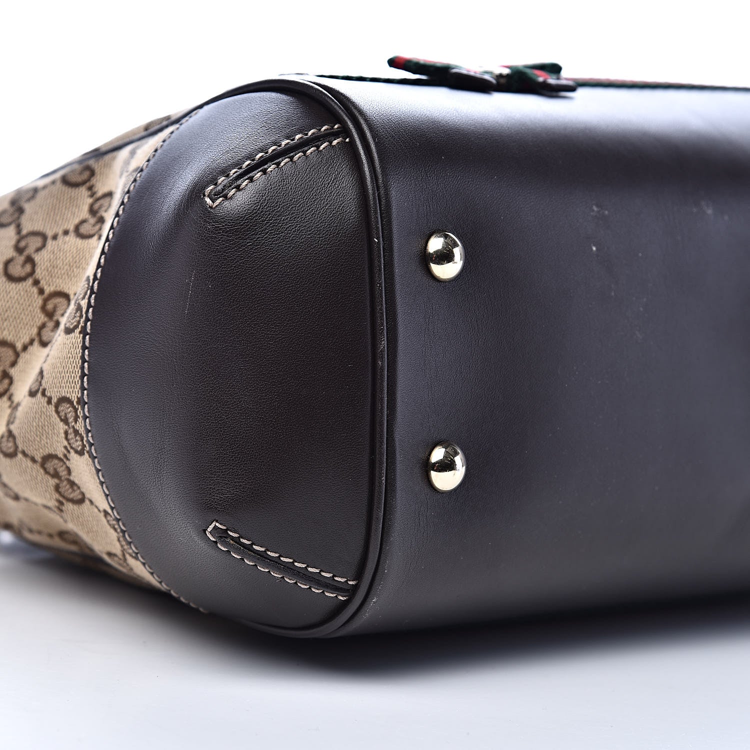 Gucci Monogram Web Mayfair Top Handle Satchel Dark Brown 8 of 12
