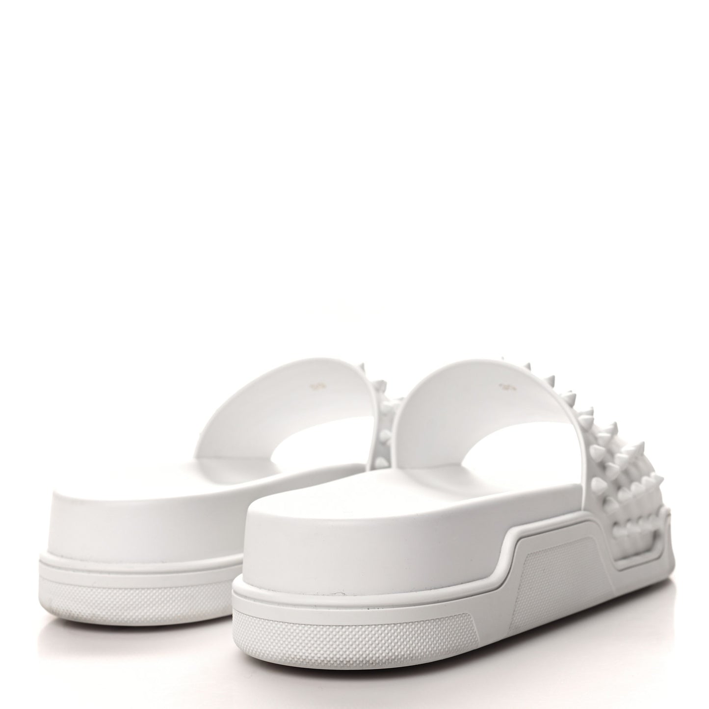 Calfskin Donna Studded Pool Fun Platform Flat Slide Sandals 39 White