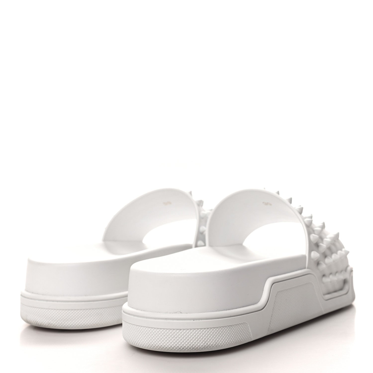 Christian Louboutin Calfskin Donna Studded Pool Fun Platform Flat Slide Sandals 39 White 4 of 9