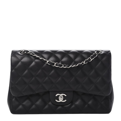 Chanel Lambskin Quilted Jumbo Double Flap Black 1 of 11
