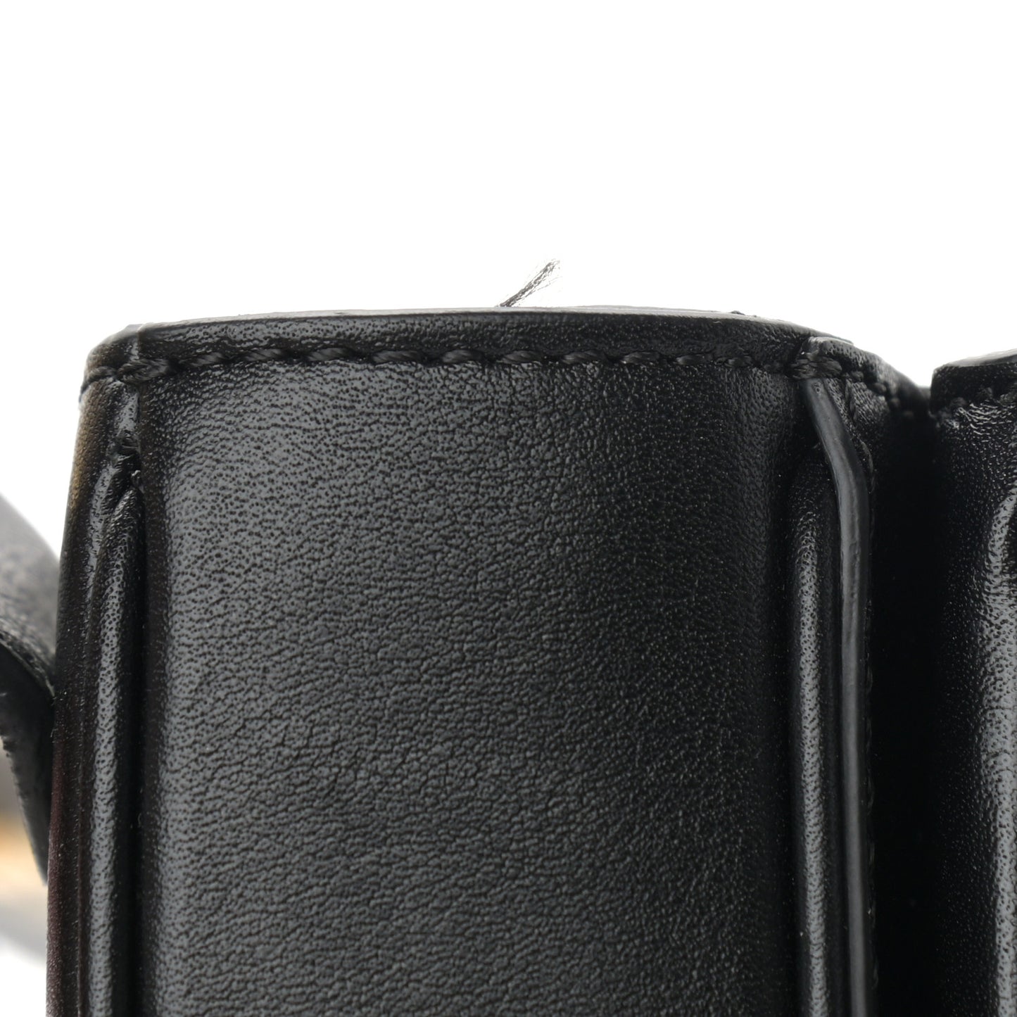 Shiny Calfskin Stripes Small C Bag Black
