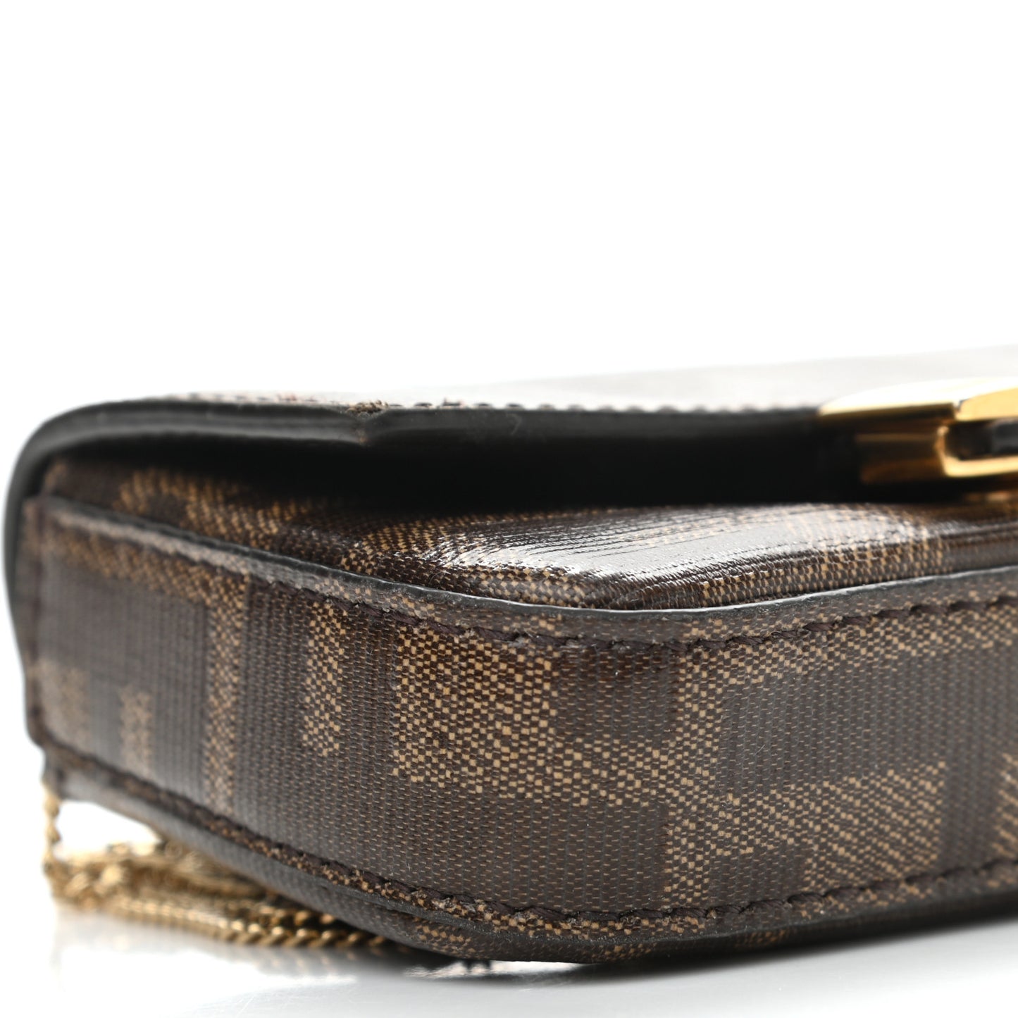 Glazed Fabric FF 1974 Nano Baguette Charm Mogano Panna