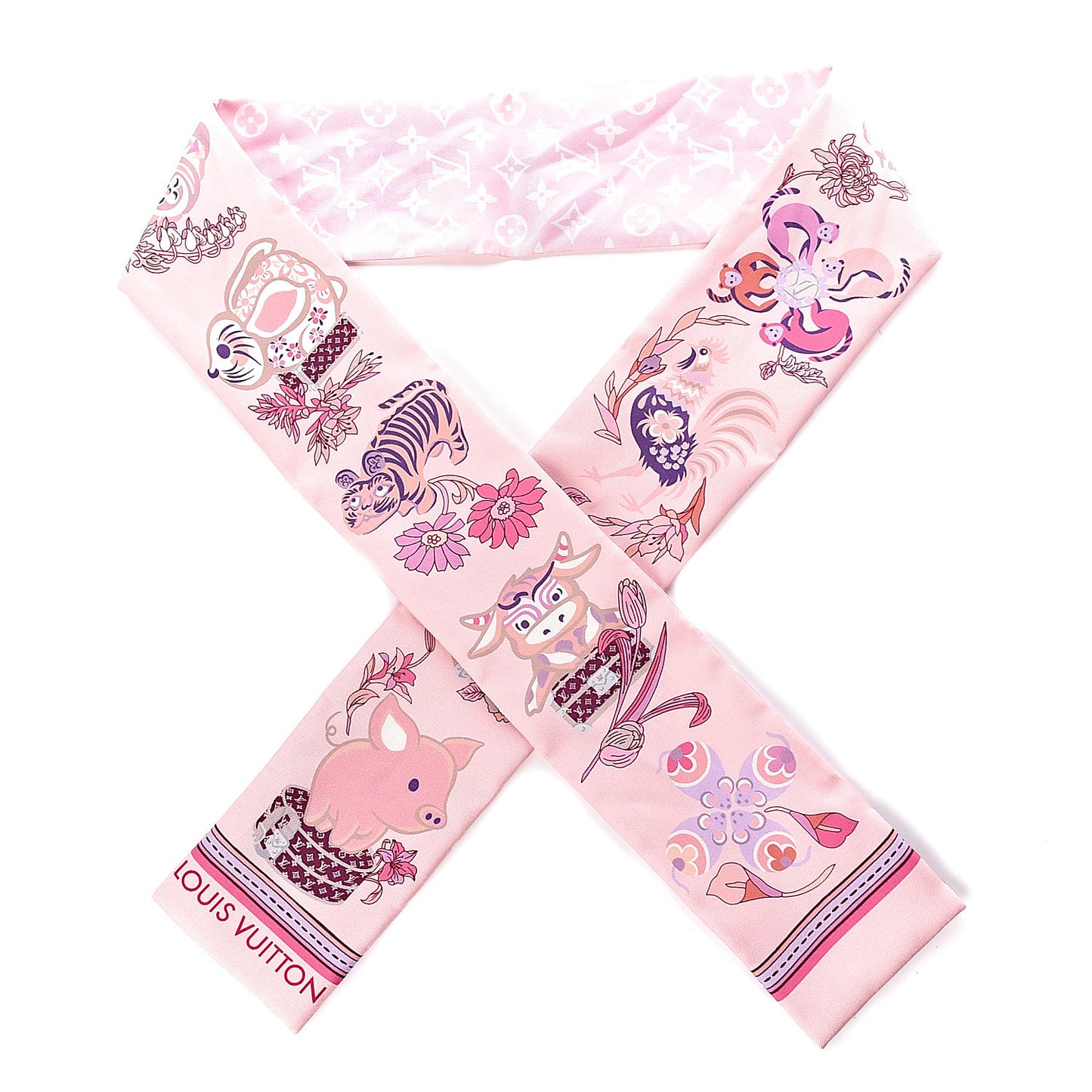Silk Monogram Superstition Bandeau Light Pink