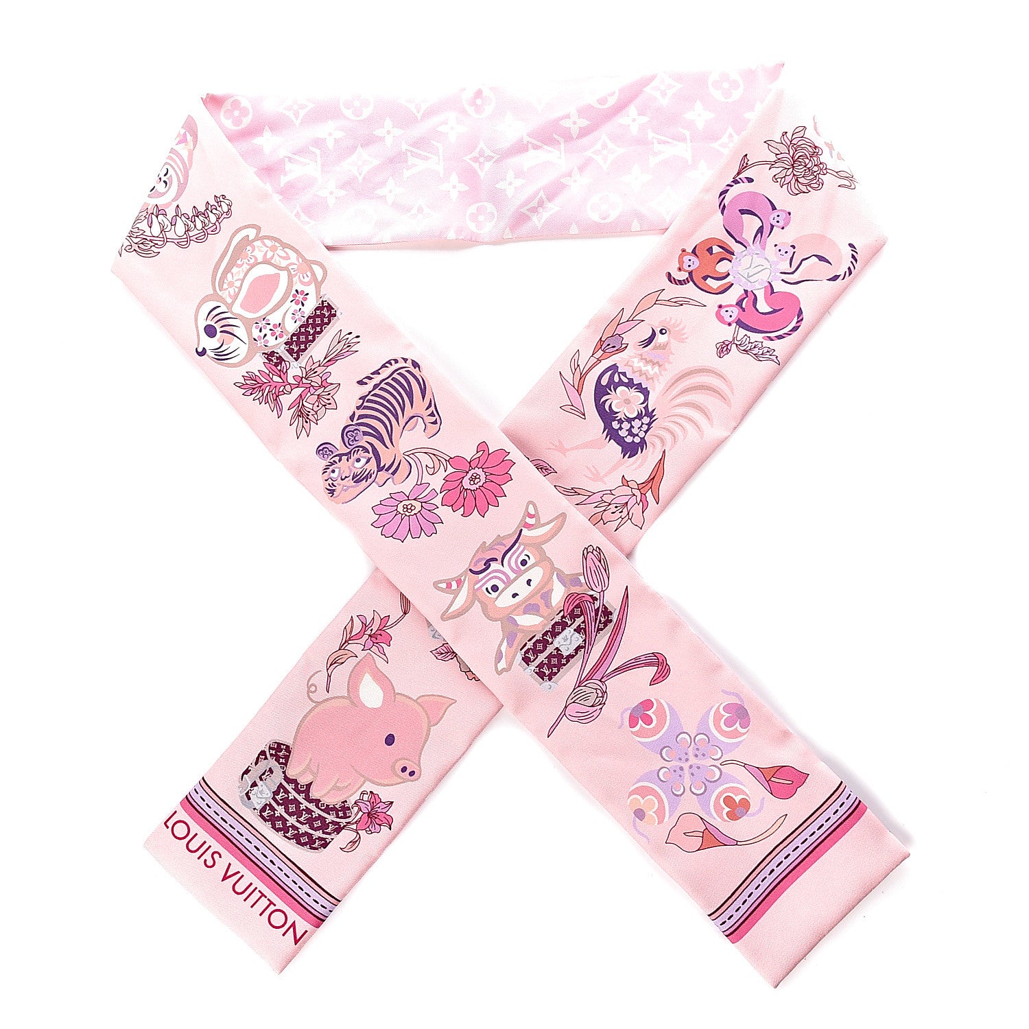 Louis Vuitton Silk Monogram Superstition Bandeau Light Pink 1 of 5