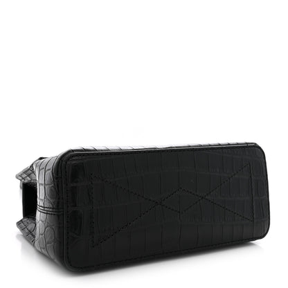 Mulberry Calfskin Crocodile Embossed Micro Seaton Black 4 of 9