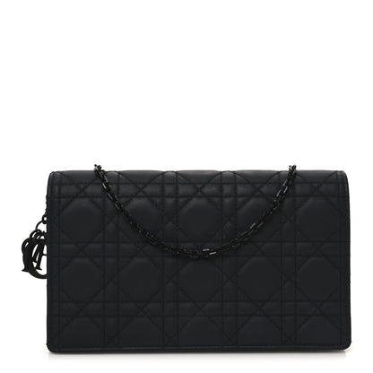 Christian Dior Ultra Matte Calfskin Cannage Lady Dior Clutch Black 1 of 10