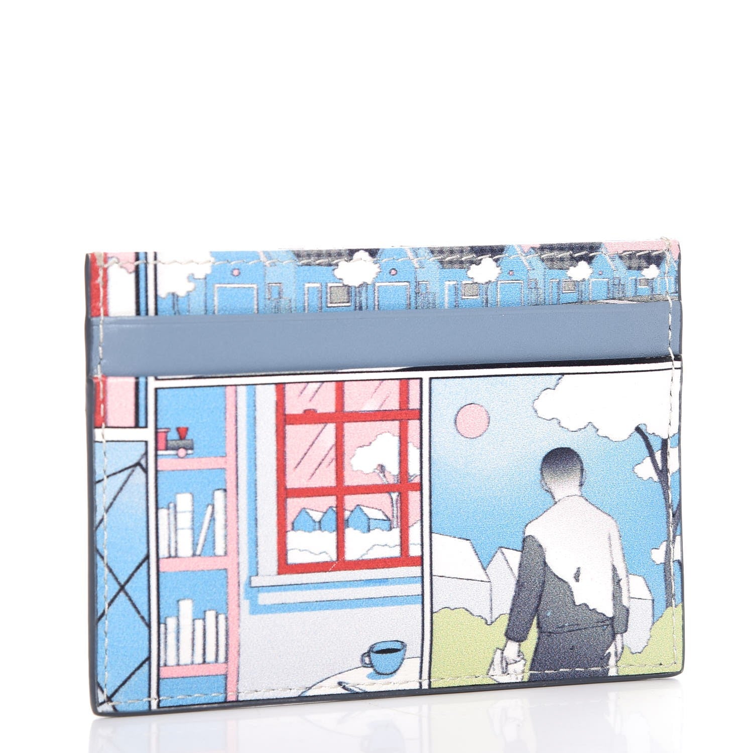 Prada X JAMES JEAN Vitello Comic Print Card Case Lago 3 of 8