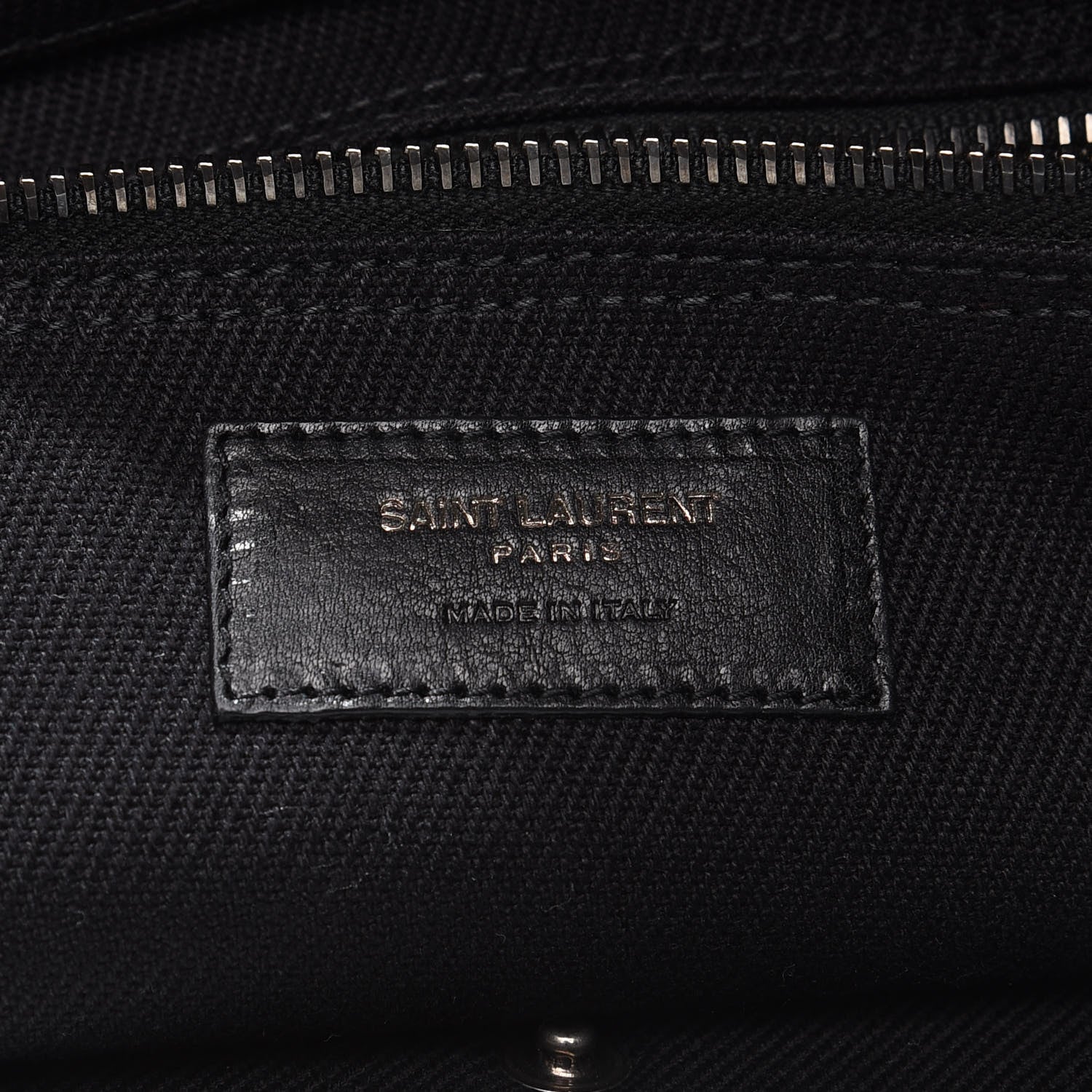 Saint Laurent Linen Calfskin Rive Gauche Tote Black 8 of 10