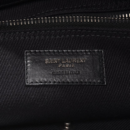 Saint Laurent Linen Calfskin Rive Gauche Tote Black 8 of 10
