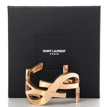 Saint Laurent Brass Monogram Medium Cuff Bracelet Rose Gold 5 of 5