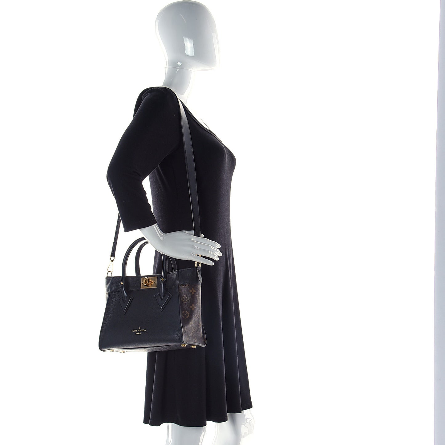 Calfskin Monogram On My Side PM Black