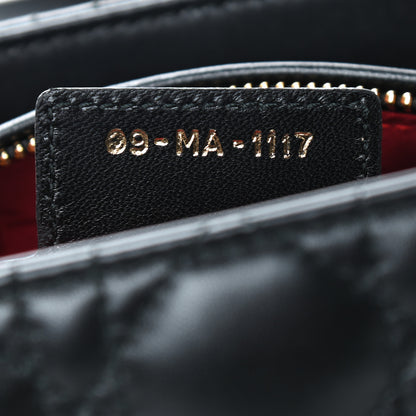 Christian Dior Lambskin Cannage Medium Lady Dior Black 7 of 9