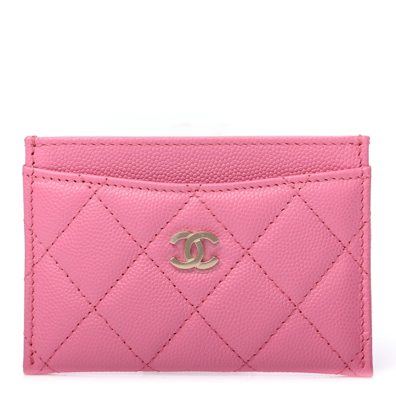 Chanel Caviar Quilted Card Holder Pink 1 of 8