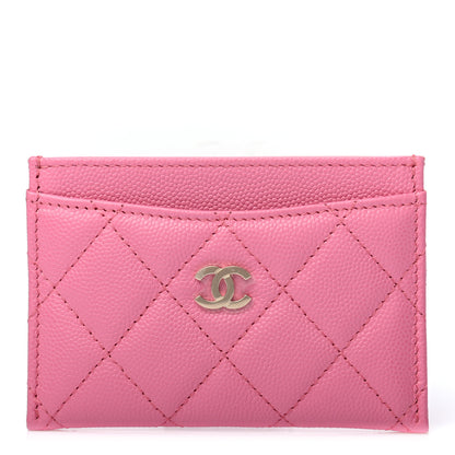 Chanel Caviar Quilted Card Holder Pink 1 of 8