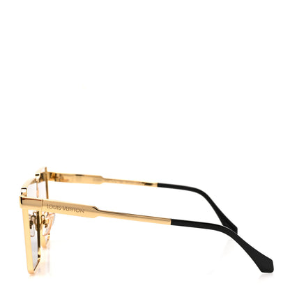 Louis Vuitton Acetate Swarovski Crystal Cyclone Sunglasses Z1700U Gold 3 of 7