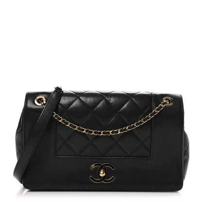 Chanel Sheepskin Quilted Medium Vintage Mademoiselle Flap Black 1 of 10