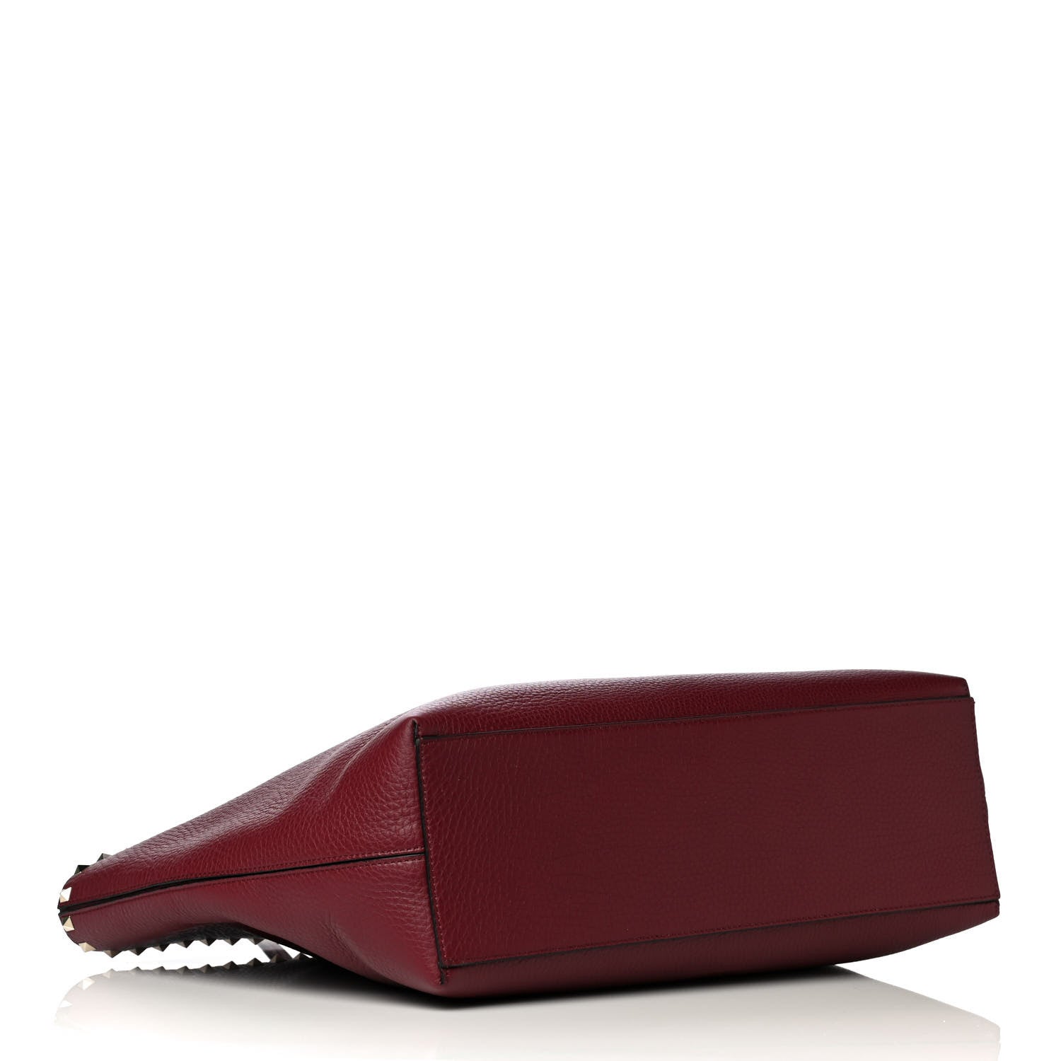 Valentino Garavani Grained Calfskin Rockstud Shoulder Tote Cerise 4 of 12