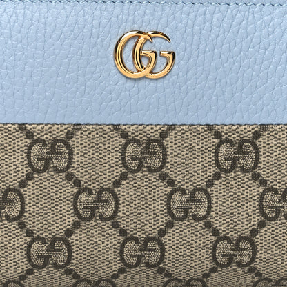 Gucci Dollar Calfskin GG Supreme Monogram GG Marmont Zip Around Wallet Mineral Blue Beige Ebony 8 of 8