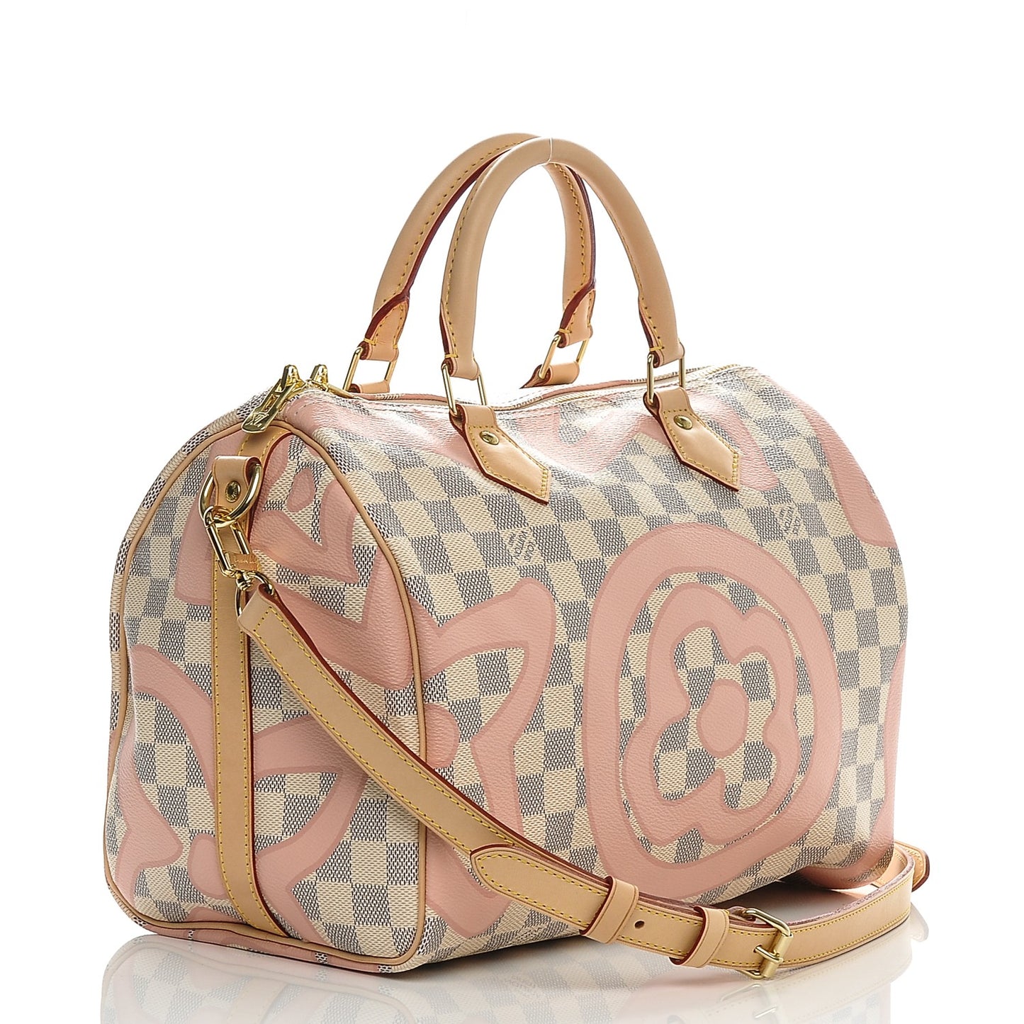 Damier Azur Tahitienne Speedy Bandouliere 30 Rose Ballerine