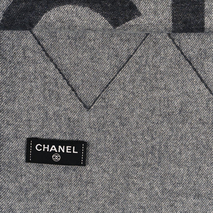 Chanel Cashmere Silk Quilted CC Logo Stole Black 3 of 3