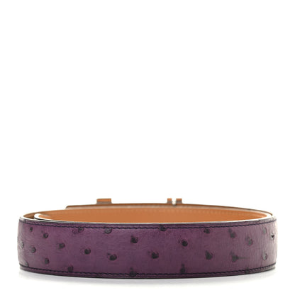 Hermes Ostrich 32mm Quizz H Belt 80 Violine 2 of 5