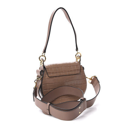 Chloe Calfskin Crocodile Embossed Small Tess Bag Woodrose 4 of 10