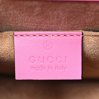 Gucci Vitello Fontanella Web Mini Sylvie Chain Shoulder Bag Pink Tropical Flower 6 of 9