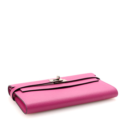 Hermes Epsom Kelly Longue Wallet Rose Pourpre 4 of 7