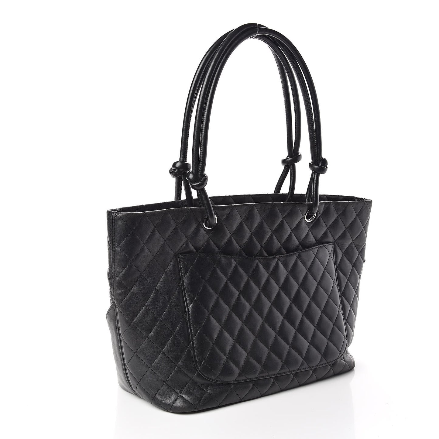 Calfskin Quilted Large Cambon Tote Black