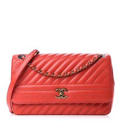 Chanel Shiny Goatskin Diagonal Quilted Small Flap Red 1 of 13