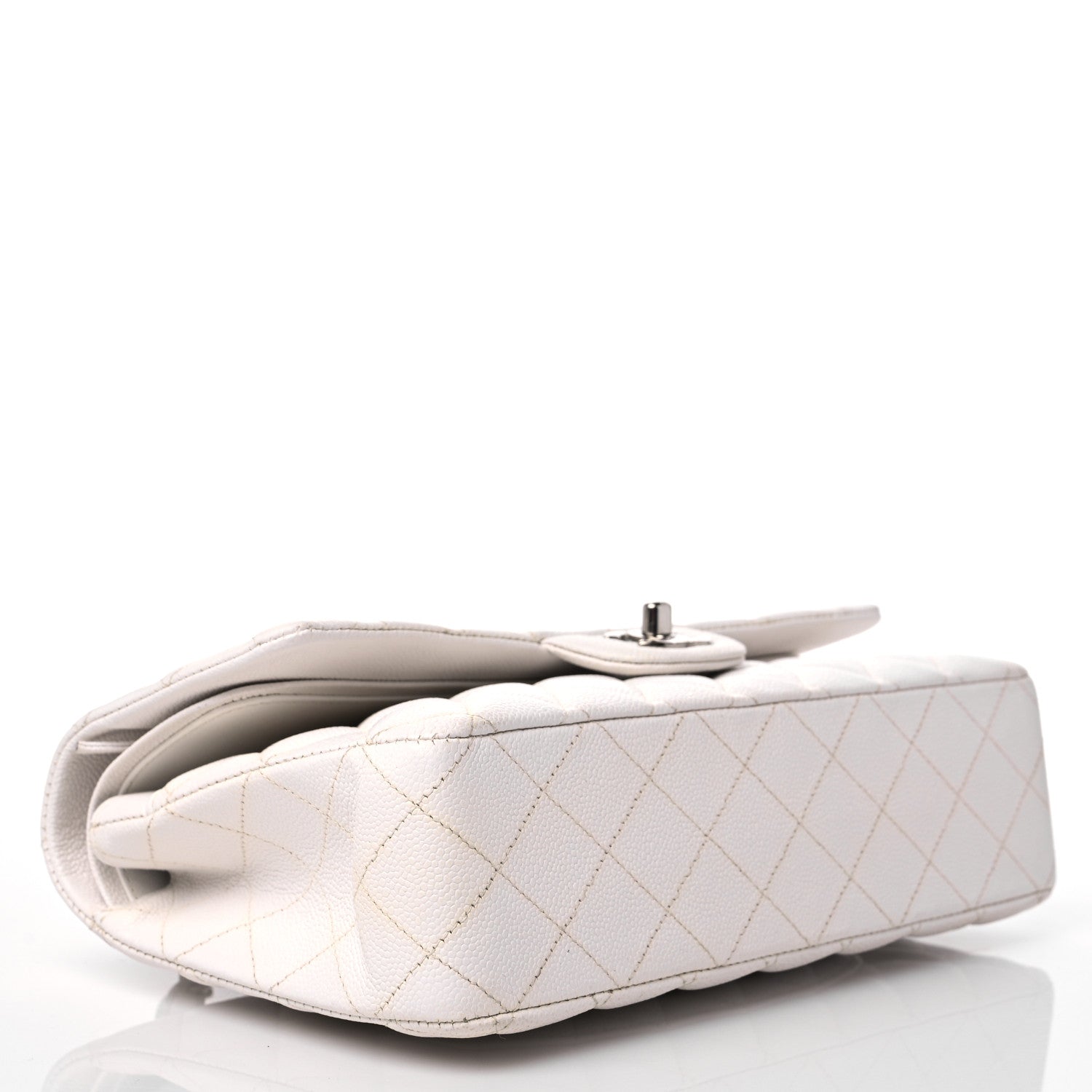 Chanel Caviar Quilted Medium Double Flap White 4 of 15