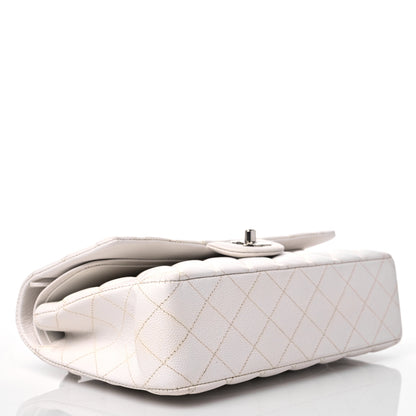 Chanel Caviar Quilted Medium Double Flap White 4 of 15