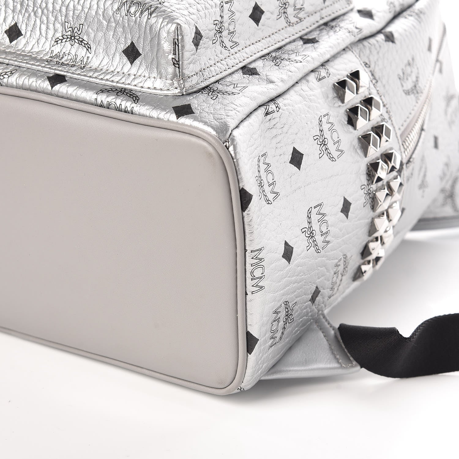 MCM Visetos Small Side Stud Stark Backpack Silver 6 of 8