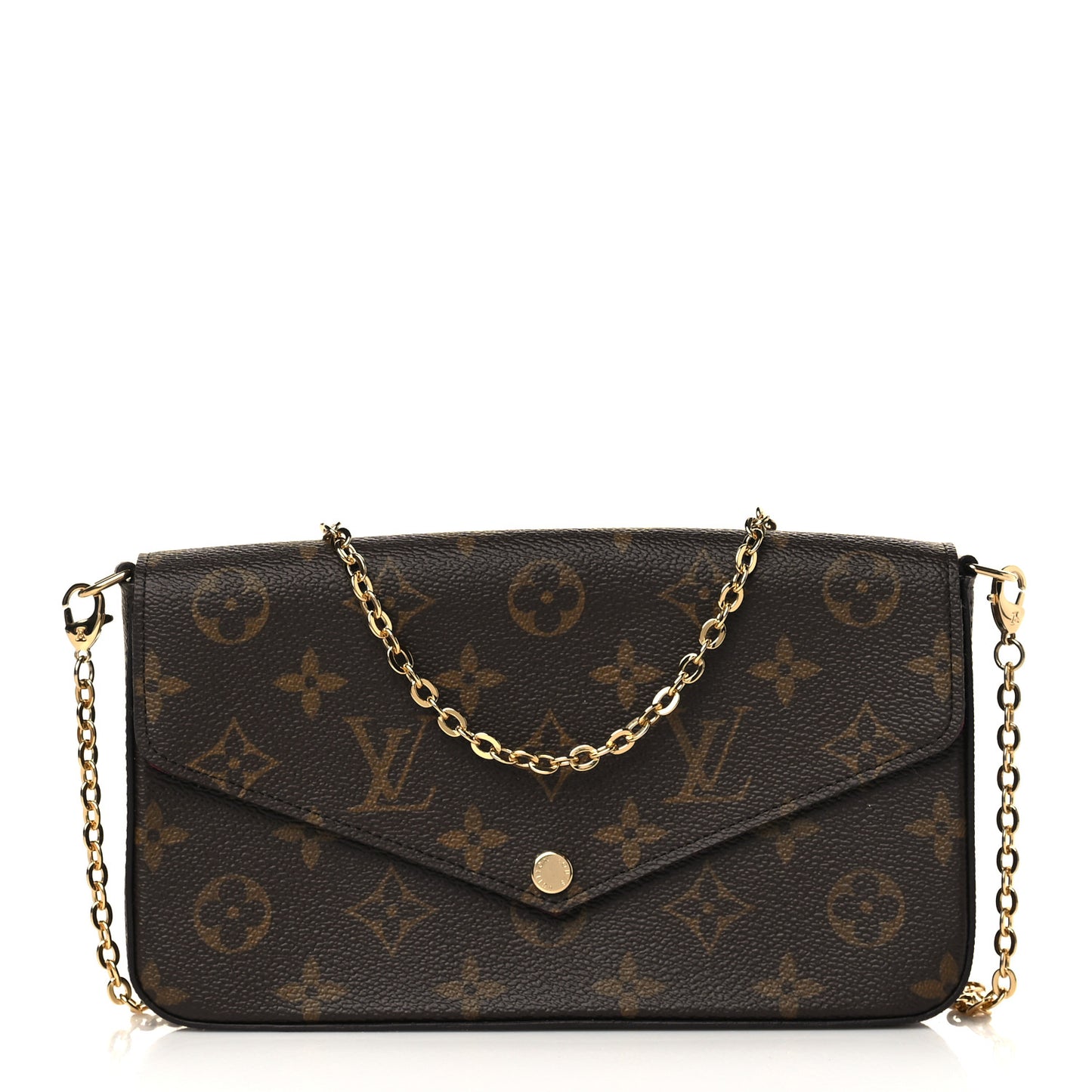 Monogram Pochette Felicie Chain Wallet Fuchsia