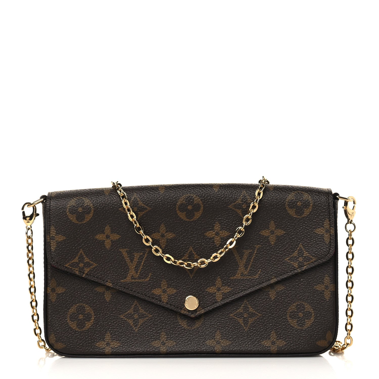 Louis Vuitton Monogram Pochette Felicie Chain Wallet Fuchsia 1 of 8